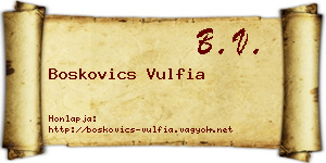 Boskovics Vulfia névjegykártya